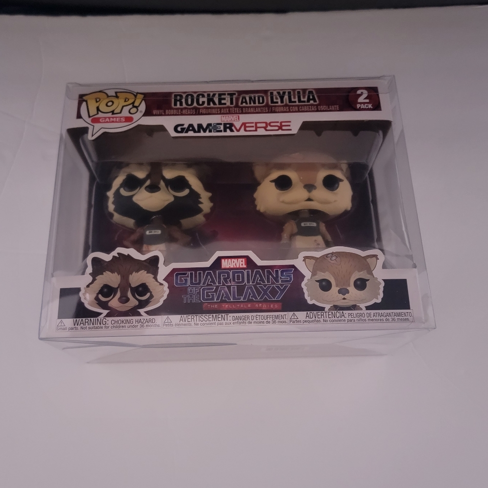 Rare FUNKO POP! Guardians of the Galaxy -Rocket and Lylla 2pk Gamerverse vaulted
